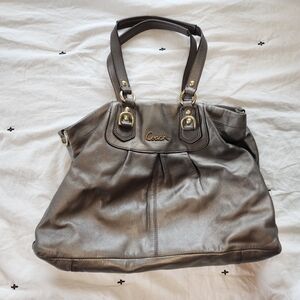Coach Ashley Metallic Bronze Leather Carryall bag